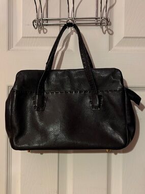 Ganson Vintage Black Leather Satchel